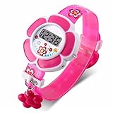 Christine Niedliche Kinder-Armbanduhr, wasserdicht, Niedliche Kinder-Uhren, Cartoon-Design, Silikon Digital-Armbanduhr für Jungen und Mädchen, rosarot, Free Size