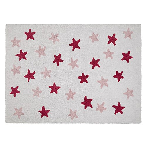 Lorena Canals Messy Stars Washable Rug (White Pink/Fuchsia)