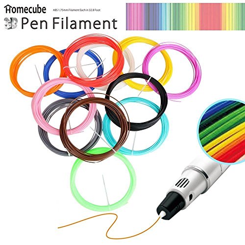3D Print Filament, Homecube 12PCS 1,75 MM 32,8 ft / 50G / STK ABS 3D-Druck Filament Minen für Rapid-Prototyping 3D-Drucker Stift keine eigenartigen Geruch - 3