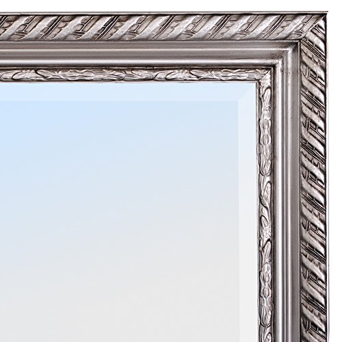 WANDSPIEGEL BAROCK SILBER ANTIK DESIGN SPIEGEL Stripe 160x60cm MIT HOLZRAHMEN - 9