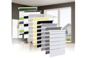 ‎EUROHOME Doppelrollo Klemmfix ohne Bohren, Duo Rollo,80cm x 150cm (Stoffbreite 76 cm) weiß Transparentes und undurchsichtiges Sichtschutz Rollo mit Klemmträgern für Fenster und Türen