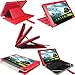 Price comparison product image iGadgitz Red 'Guardian' Genuine Leather Case Cover for Asus Eee Pad Transformer & Keyboard Dock TF300 TF300T 10.1" Android Tablet