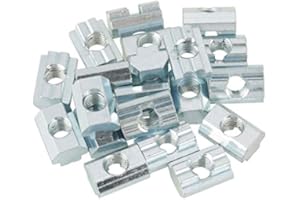 HYUDUO 20 szt. Nakrętki Młotkowe, Nakrętka M6 / M8 z Gwintem Wewnętrznym, Nakrętka T ze Stali Węglowej z łbem Młotkowym z łbem Wpuszczanym do Profilu Aluminiowego u T-track (typ 40 M8)