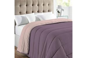 Rufino Díaz Edredón Nórdico Relleno Fibra Bicolor (UVA/Rosa Nude - 150cm) - Otoño/Invierno - Suave y cálido para tu Descanso