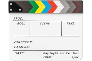 Fotover Video Szene Clapperboard Movie Filmklappe Dry Erase Slate for Director Film Movie Cut Action