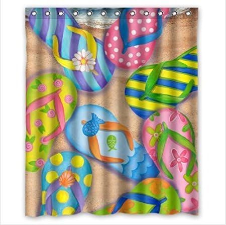 Fresh Simple Abstract Colorful Rainbow Stripes Design Custom 100% Polyester Waterproof Shower Curtain 60 x 72