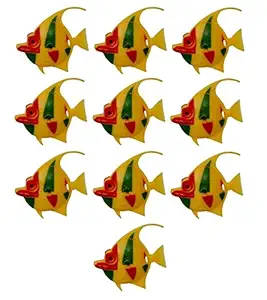 Jainsons Aquarium Decoration Artificial Plastic Fish (Yellow) -10 Pieces