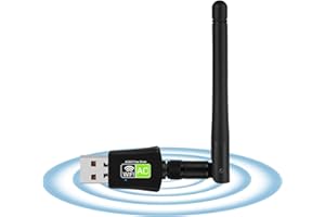 CALONNY Adapter WiFi USB 600 Mbps, bezprzewodowa antena bez sterownika karty sieciowej do komputerów stacjonarnych/notebooków PC, dwuzakresowy klucz WiFi 2,4 G/5G z anteną 3dBi, obsługuje Windows11/10/8/XP
