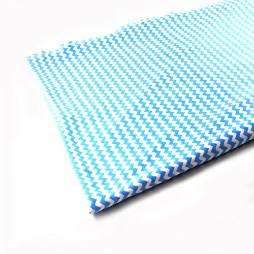 Jersey Stoff gemustert als Meterware |Muster: Zickzack blau|100cm x 160cm|92% Baumwolle, 8% Elasthan|Mehrere Farben zur Auswahl|Jersey|1buy3