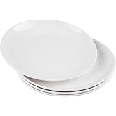Doafoce Set of 4 Dinner Plates &Phi;23 cm Large White Melamine Plates | Plastic Salad Plates, Cake, Pasta