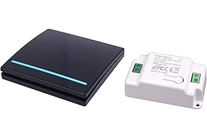 HNCY Interruttore senza fili, Interruttori luci da parete, interruttore smart wifi, RF 433Mhz Interruttore luce wireless, accensione luci a distanza Portata 100 m, Interruttori di controllo remoto - B