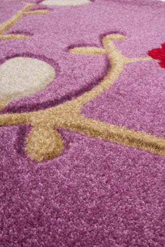 Lale 347220892 Children's Rug 100 x 150 cm Bird Design Purple