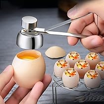 Ouvre-œufs En Inox – 2 Pièces, Coupe Nette Des œufs Durs/mous, Séparateur De Jaune, Design Pro