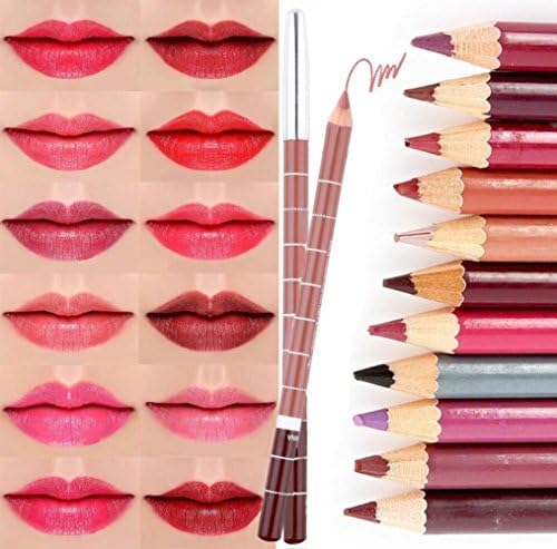 CINEEN Lipliner Professional Waterproof Lip Liner Pencil Eyebrow Pen Makeup Beauty Tools 12 PCS/Set