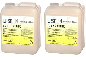 Essigsäure 60% | Entkalker | Ersolin | Essig | Reiniger | technisch | 2x 10 Liter