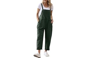 YESNO Women's Dungarees Loose Casual Sleeveless Overall Long Jumpsuit Playsuit Dungarees PV9UK