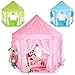 KIDUKU® Kinderspielzelt Spielschloss Prinzessinenschloss Spielzelt Bällebad Spielhöhle mit Hängenetzen, in 3 Farbvarianten (Pink)
