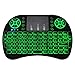 Produktbild try99pink I8 Mini 2,4 GHz + BT Mini Wireless Bluetooth Hintergrundbeleuchtung Touchpad Tastatur mit Maus für PC/Mac/Android Replaceable AAA Battery Spanish Mehrfarbig