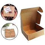 kraft cajas de regalo pack de 10 - 13x12x5cm kraft marron cajas de regalo autoensamblables para presentacion regalo fiestas bodas pasteles galletas y joyas imagen 9_1