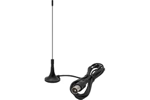 SONSTIGE Megasat M90 – DVB-T2 Antenne (Passive Antenne, Magnetfuß, 1,50 m Kabellänge) – Schwarz