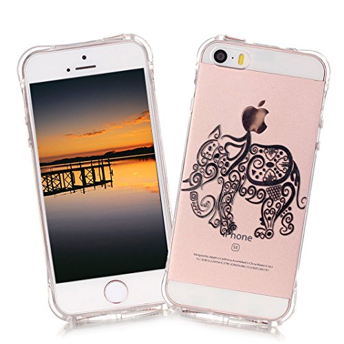 AllDo Coque iPhone 5/5S Housse Transparente Etui en Silicone Caoutchouc Gel TPU Housse Souple de Protection Coque Ultra Mince Poids Léger Etui Flexible Lisse Coquille Anti Rayure Anti Choc Anti Dérapant 