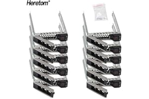 Heretom 10 Unidades - 2,5 Pulgada Bandeja de Disco Duro Caddie DXD9H 2,5" Tray Caddy para DELL 14th Gen PowerEdge R340 R440 R640 R740 R740xd R840 R940 R6525 R7425 XC Series SSD SAS SATA NVMe Bandeja
