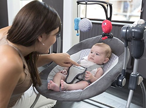 Babymoov A055005 Bubble Babyschaukel, mit Adapter, braun/mandelgrün - 2