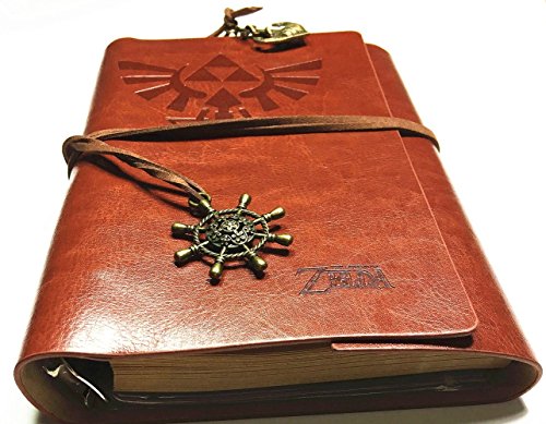 Vintage Refillable Journey Diary, Link Triforce Art Premium PU Leather Classic Embossed Travel Journal Notebook with Card Holder and Retro Pendants (Zelda) Vintage Refillable Journey Diary, Link Triforce Art Premium PU Leather Classic Embossed Travel Journal Notebook with Card Holder and Retro Pendants (Zelda)