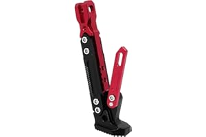 REMINNBOR Pata de cabra lateral de la motocicleta, marco de moto Akozon Soporte horizontal Soporte de aleación de aluminio Patas de pie laterales ajustables B0503(rojo)
