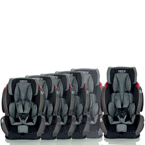 LCP Kids Autokindersitz 9-36 kg Gruppe 1 2 3 Saturn – SPS Seitenaufprall Schutzsystem – 4-fach verstellbare Kopfstütze und Liegepositon - 8