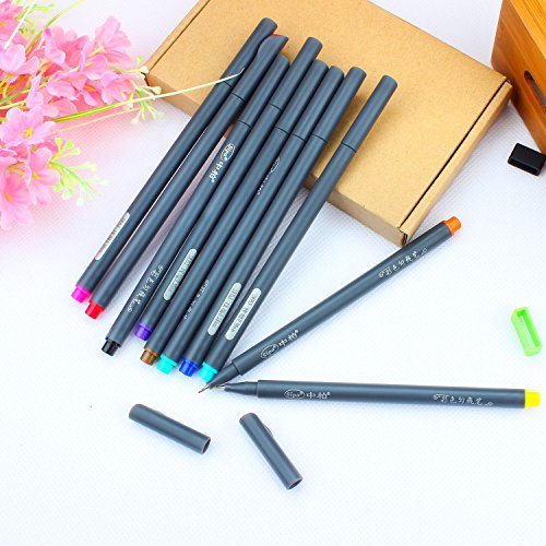 Taotree Fineliner Stifte Set mit 10 brillanten Farben Superfeine Linienbreite ca. 0.38 mm für Zeichnung Bullet Journal Geheimer Garten Malbuch und entspanntes Schreiben und Malen - 7
