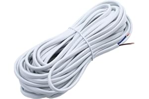 KingYH 10 Meter Electrical Wire 2 Core White Flat White PVC Mains Electrical Cable Copper Wire 0.75 mm² Twin Flexible Power Cable for Extension Power Wire Home Small Electrical Wiring