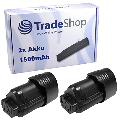2x Hochleistungs Li-Ion Akku 12V / 1500mAh ersetzt AEG L1215 L1215R für BS12C BLL12C BS12C2 BSS12C BWS12 BS-12C BLL-12C BS-12C2 BSS-12C BWS-12