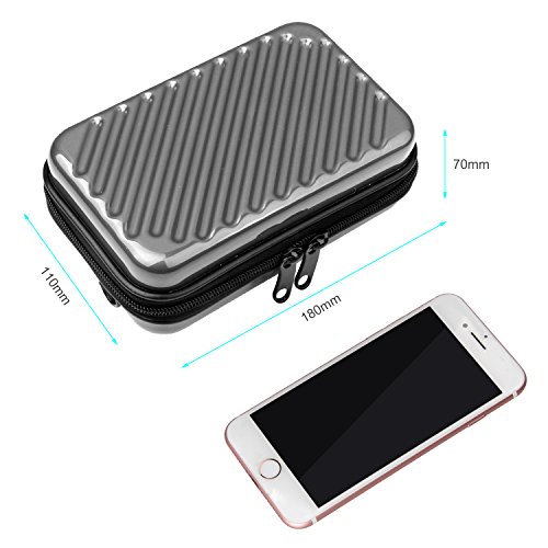 Ctbd Festplatte Tasche Kompakt Schutzhülle Reise Lagerung Tragetasche Tasche Tasche für Handy iPad Zubehör USB Kabel Power Banks Festplatte 2.5 „Portable External Device (Silber) - 2