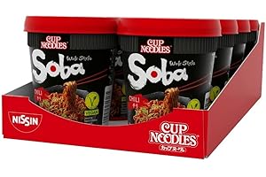 NISSIN Cup Noodles Soba Wok Style Chilli Flavoured Instant Noodles, 92 g Pot (Pack of 8)