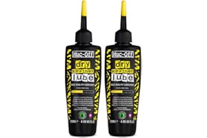 Muc-Off Dry Chain Lube Lubrificante Catena Bici Biodegradabile, Olio Catena Bici di Tutti i Tipi - Formulato per i Climi Asciutti, Confezione da 2 x 120 ml