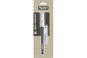 NUOVI Precision Knife Incl. Interchangeable Blades Razor Sharp Blades & Textured Grip Metal Black Body Ideal for DIY Crafts, Designs, Paper Craft, Origami & Sharpening