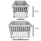 Monsieur Bébé ® Laufstall, anpassbarer 4-seitiger Babystall aus Holz + Umrandung – zwei Farben – Norm NF EN12227 - 5