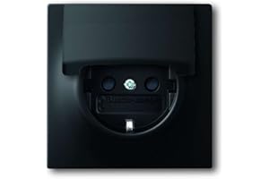 Busch-Jaeger 20EUK-775 Prise de courant, couvercle clapet (SCHUKO), noir mat, impuls