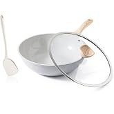 Kordisen Ceramic Wok with Lid, 30 cm Nonstick Woks &amp; Stir-Fry Pans for Cooking, Induction Cookware, Compatible with All Stove