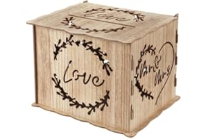 SANTEX MARIAGE SANTEX 8495-26, Tirelire Mariage en Bois 22x30cm