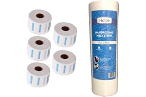 Holbé 5 Rolls Neck Strips Tape for hairdressers- 500 count Disposable. Soft/strong/wide/water resistant stretching tape, strong adhesive at the endings. Best for barbers and hairdressers