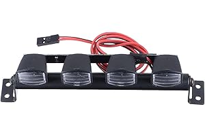 KEEDA RC - Lampada da tetto a LED per auto 1/8 1/10 RC Crawler Car Monster Truck HSP HPI TRX4 Tamiya CC01 Axial SCX10 D90 (4 LED)