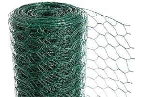 CrazyGadget® Chicken Wire Mesh Rabbit Animal Fence Green PVC Coated Steel Metal Garden Netting Fencing 25m (0.9m x 25m) - Hole Size: 25mm