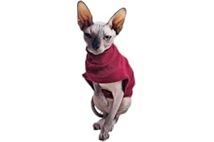 PAVEL KORCHAGIN Sphynx - Maglietta per gatti senza peli, per gatti e cani di piccola taglia, in morbido cotone, senza maniche, traspirante, per gatti Devon Rex, Cornish Rex e Peterbald (rosso ciliegia, L)