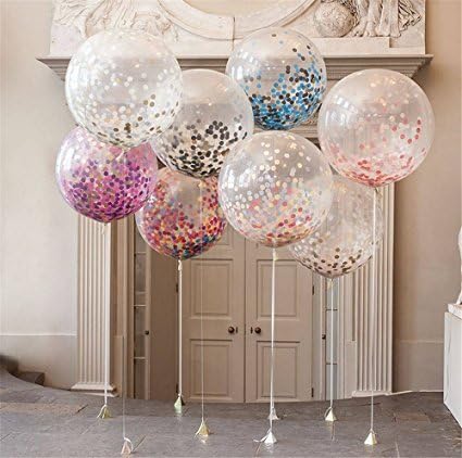 36" Confetti Balloons oversized Latex Balloon (Purple)