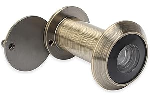 JUNXAVE Türspion mit Sichtschutz, Massives Messing 200-degree Türspion Einbau in 35-55mm Türblätter, mit schweren Pflicht drehbar Sichtschutz Türen für Home Office Hotel (Bronze)