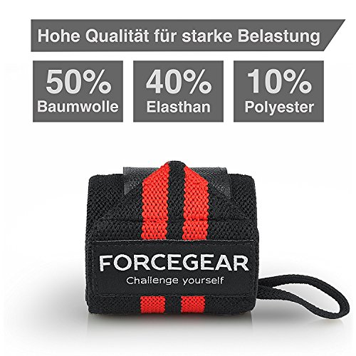 Handgelenkbandagen Profi Qualität (2er Set) – 45cm Länge – maximale Unterstützung für dein Workout – Fitness, Bodybuilding & Cross Fit Bandagen – High Performance Wrirst Wraps – 2 JAHRE GARANTIE - 2