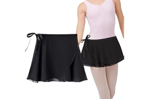 OYZOQ Tutu danse classique fille, jupe de danse en mousseline de soie, respirante et douce pour enfants, noire