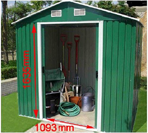 Gartenhaus Geräteschuppen 11m² aus verzinktem Stahlblech Metall grün von AS-S - 6